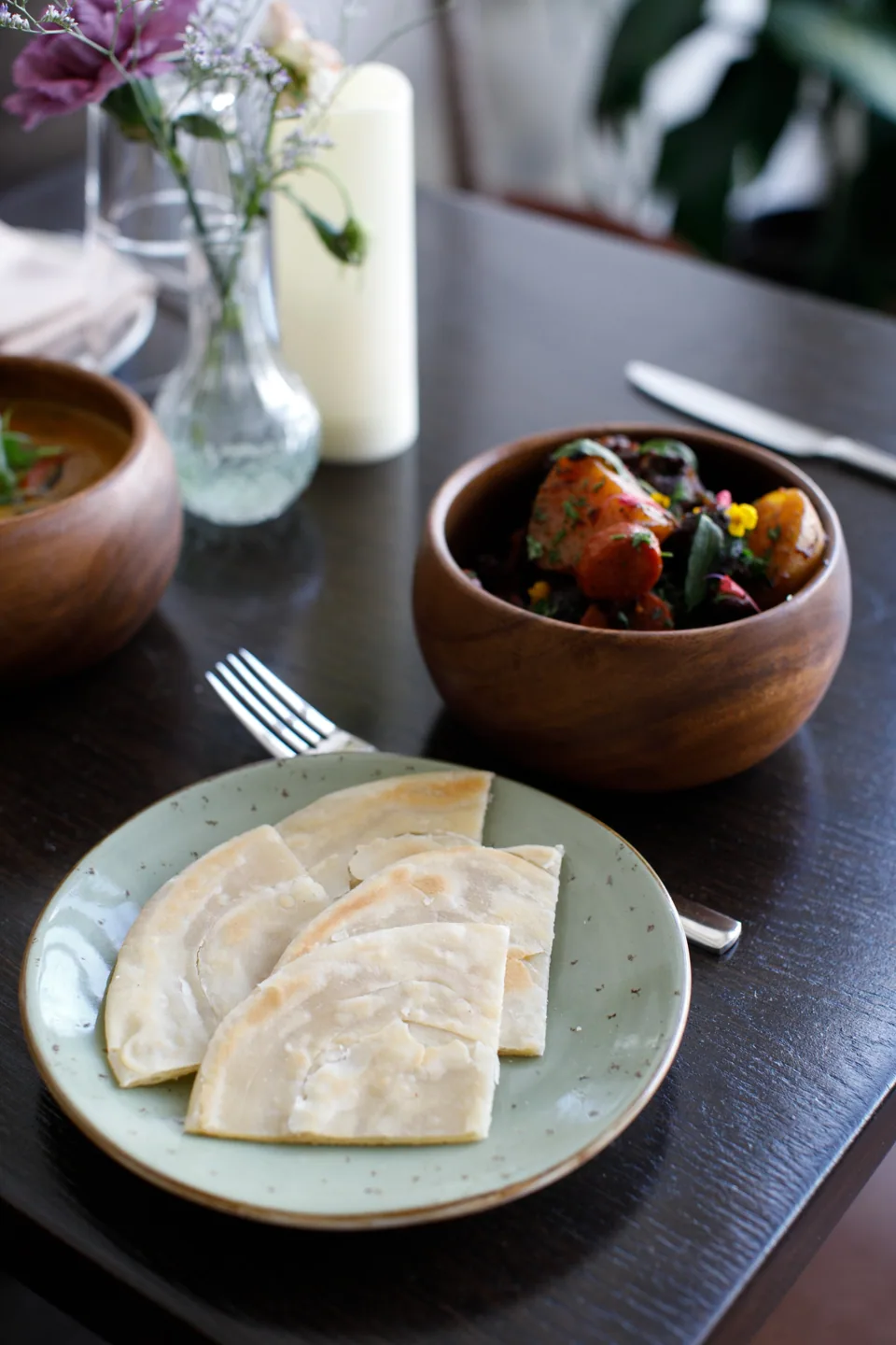 Chapati flatbread on a plate